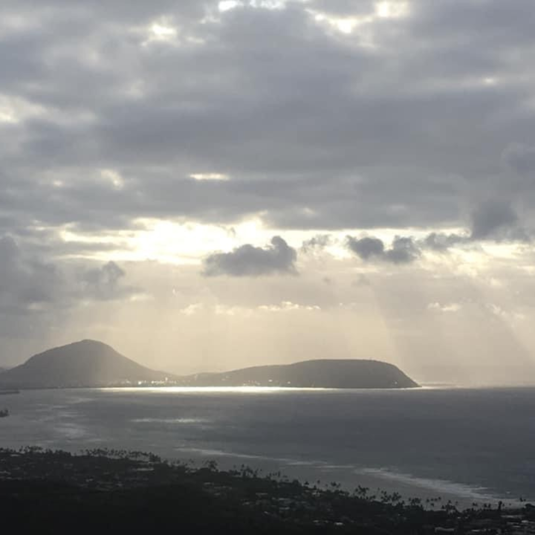 Breathtaking view of the ocean from Oahu's Diamond Head Lookout; photo by Jill Hodge