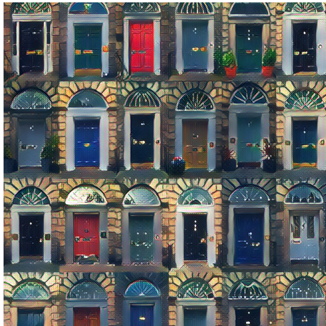 montage of colorful house doors